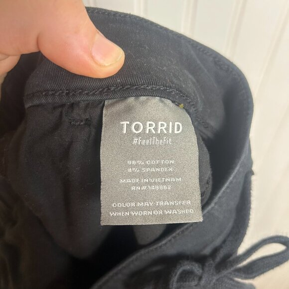 Torrid Black Drawstring Elastic Waist Jeans F37 - Picture 5 of 8